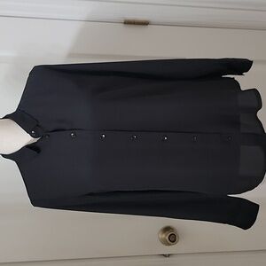 New Look Size 6 Black Button Down Front Closure Lightweight Shirt, Gently Used